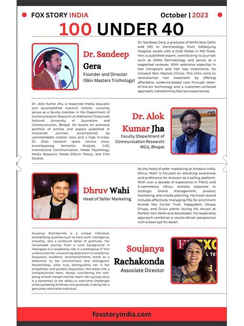 Fox Story India 100 Under 40 feature, October 2023